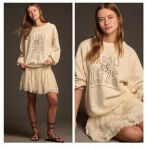 Anthropologie Pilcro Sweatshirt Twofer Mini Dress. Tag missing.